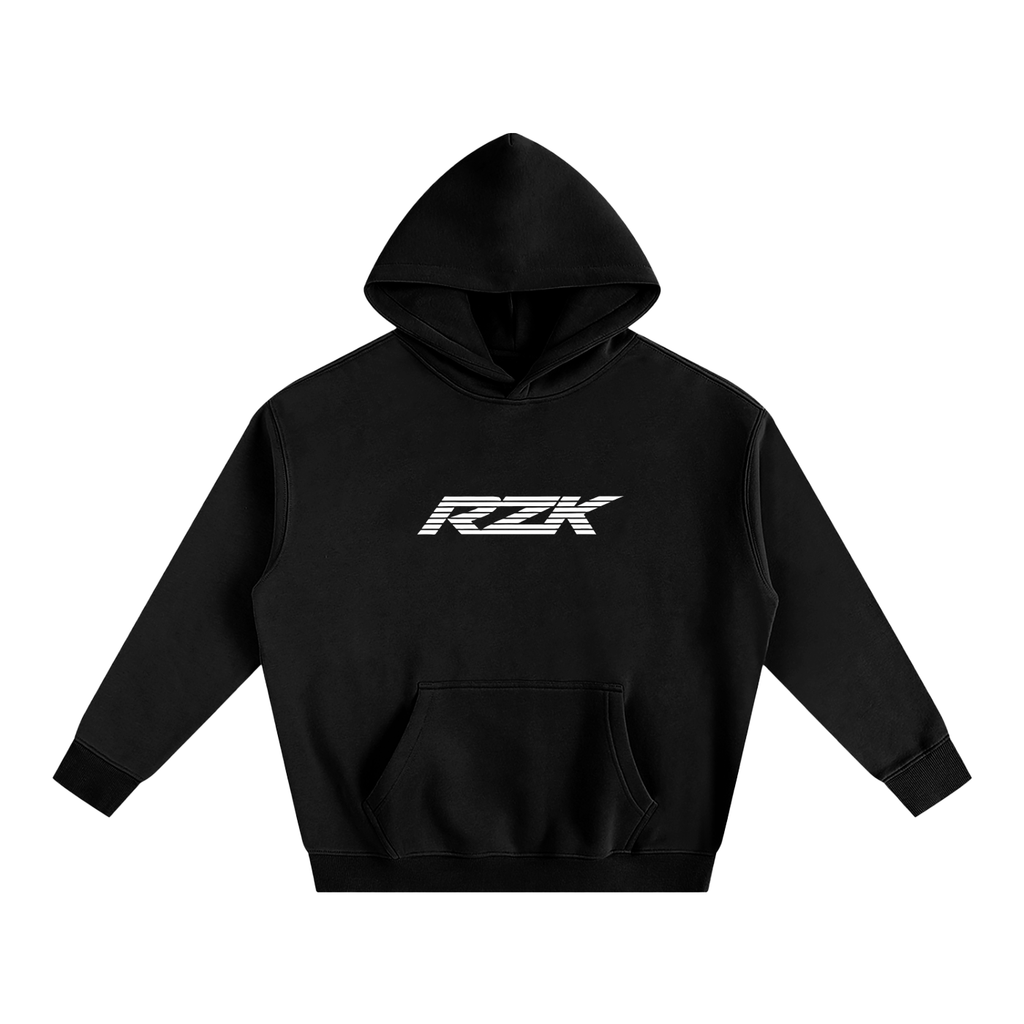 RIZWICK 'RZK' Black Oversize Fleeced Hoodie