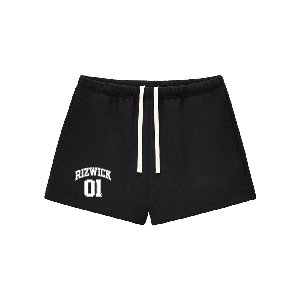 RIZWICK ‘01’ Women Black Fleece Shorts