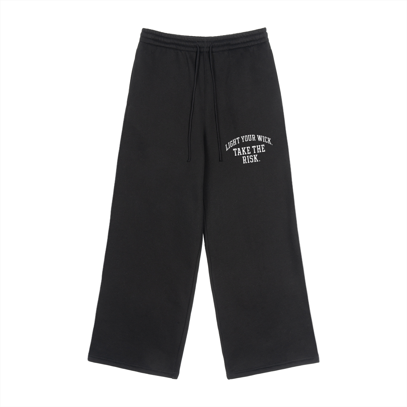 RIZWICK 'LYWTTR' Black Fleece Drawstring Straight-Leg Sweatpants